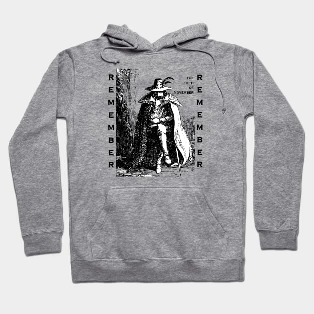 Remember Remember Guy Fawkes Day Vintage Illustration Hoodie by taiche